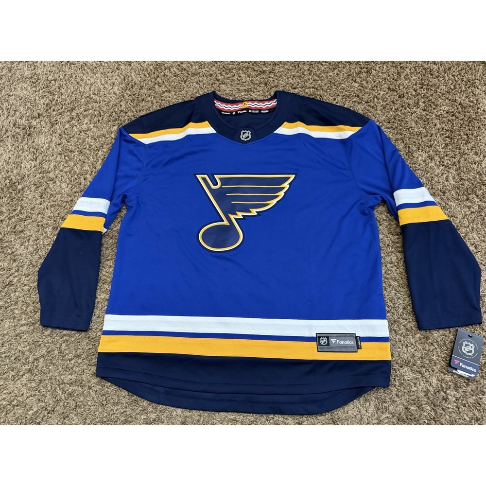 St. Louis Blues Fanatics Breakaway NHL Men's Blank Home Blue Jersey Size 2XL